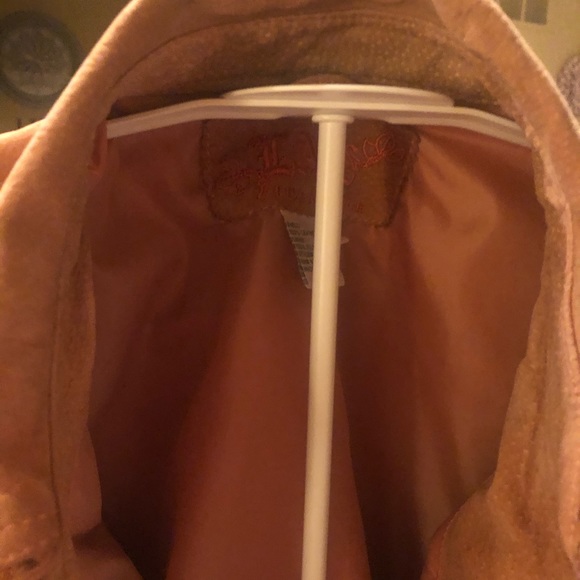 100% Washable Tangerine Colored Leather Jacket - Picture 6 of 9